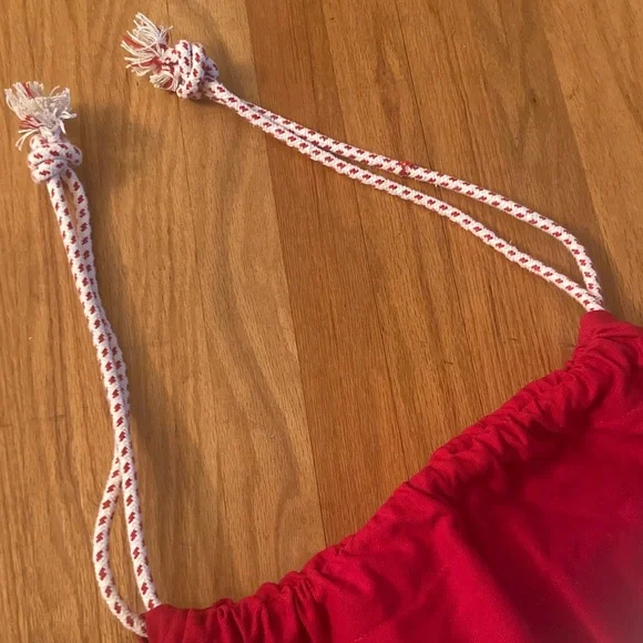 Holiday Christmas Bulb Dinosaur Canvas Cinch Sack Great Condition 20” W x 30” L - Picture 7 of 10